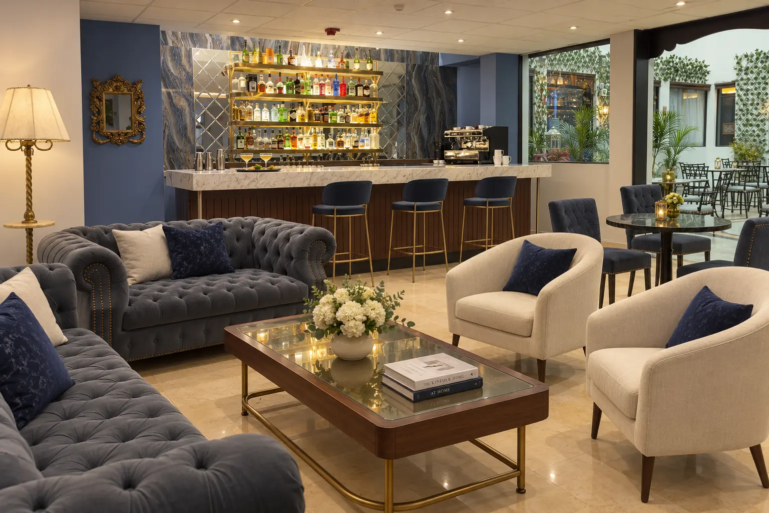 Lounge de The Crown Bar & Restaurante en el Hotel Santa Cruz
